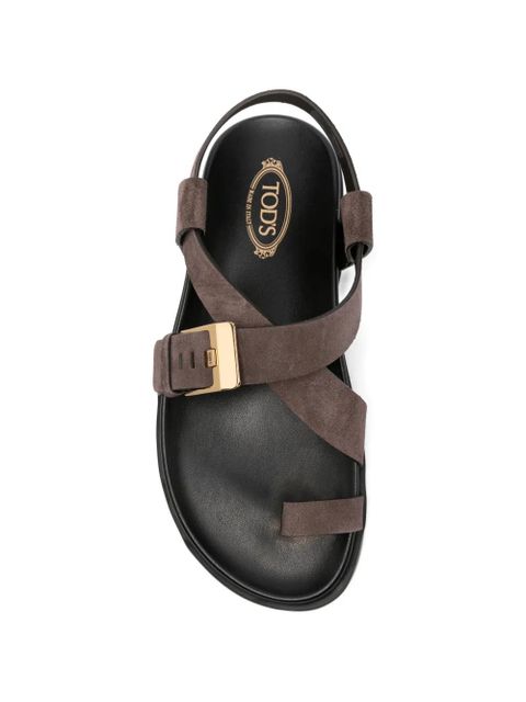 Tod's buckle-fastening toe-strap sandals - Brown