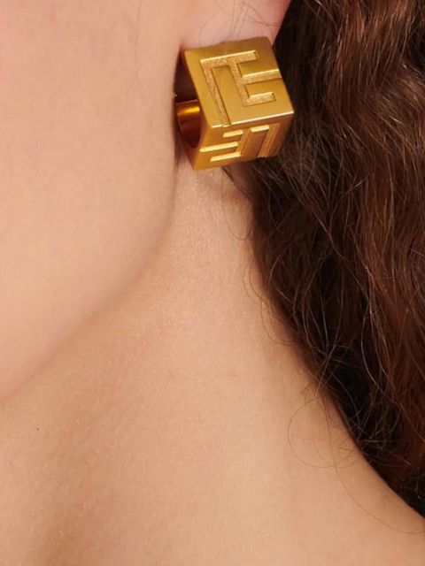 Balmain PB-monogram engraved stud earrings - Gold - zdjęcie produktu nr 2