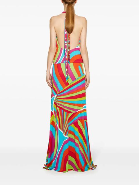 PUCCI Iride-print halterneck top - Pink