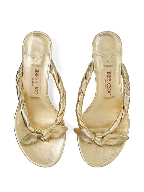 Jimmy Choo twisted bow mules - Gold