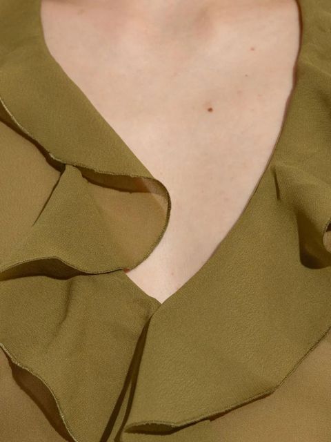 MISBHV ruffle-detailing midi dress - Green