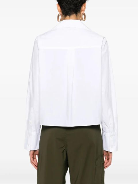 JW Anderson bow-tie cotton cropped shirt - White
