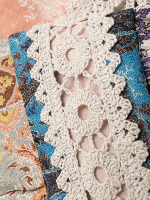 ZIMMERMANN Devi printed linen midi dress - Neutrals