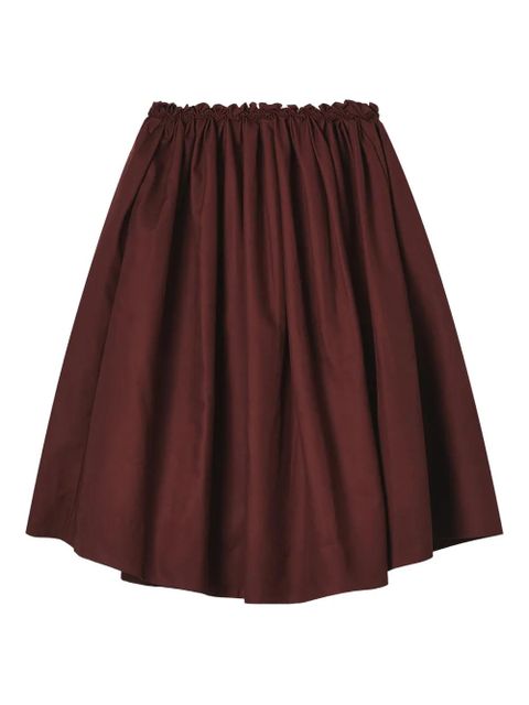 SHUSHU/TONG elastic-waistband gathered A-line skirt - Brown - zdjęcie produktu nr 1