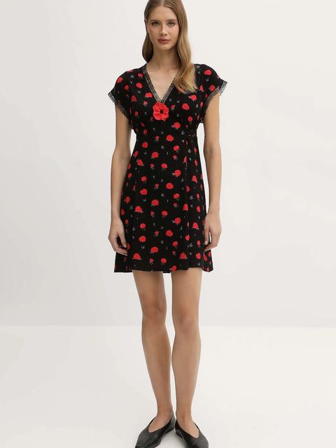 The Sleeper sukienka kolor czarny mini prosta PMNDR02F017L