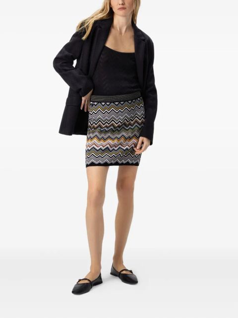 Missoni zigzag-pattern mini skirt - Black - zdjęcie produktu nr 2