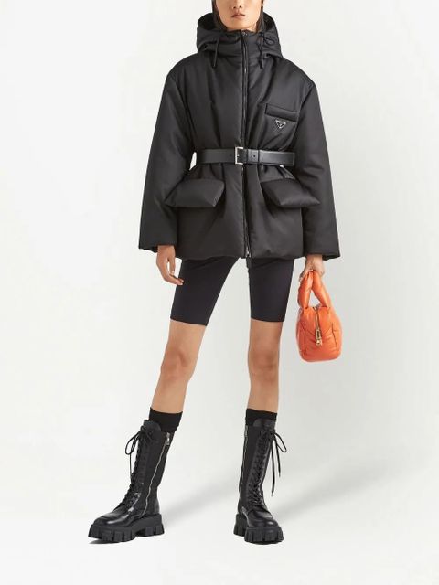 Prada Re-Nylon hooded down jacket - Black - zdjęcie produktu nr 2