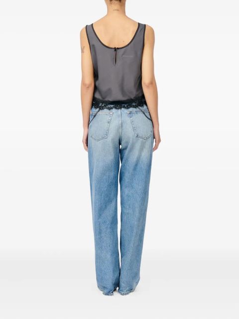 MM6 Maison Margiela lace trim top - Grey