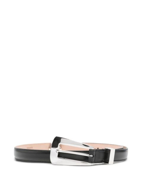 KHAITE Lucca silver-tone buckle belt - Black - zdjęcie produktu nr 1