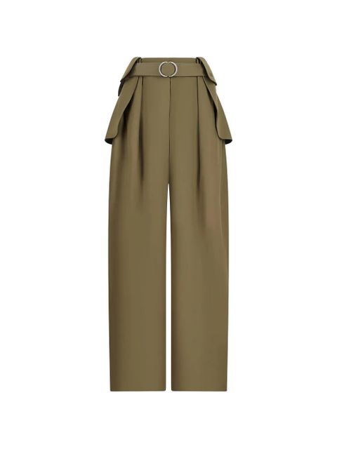 LOEWE belted pleated cargo-pants - Green - zdjęcie produktu nr 1