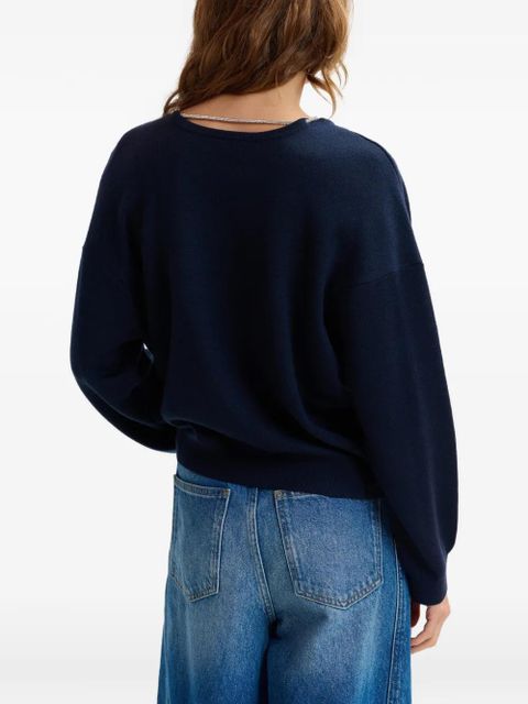 Essentiel Antwerp rhinestone-strap sweater - Blue