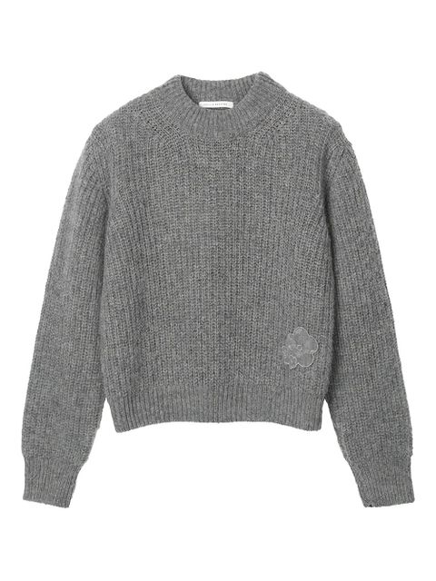 Cecilie Bahnsen Bega fisherman knit flower appliqué pullover - Grey - zdjęcie produktu nr 1