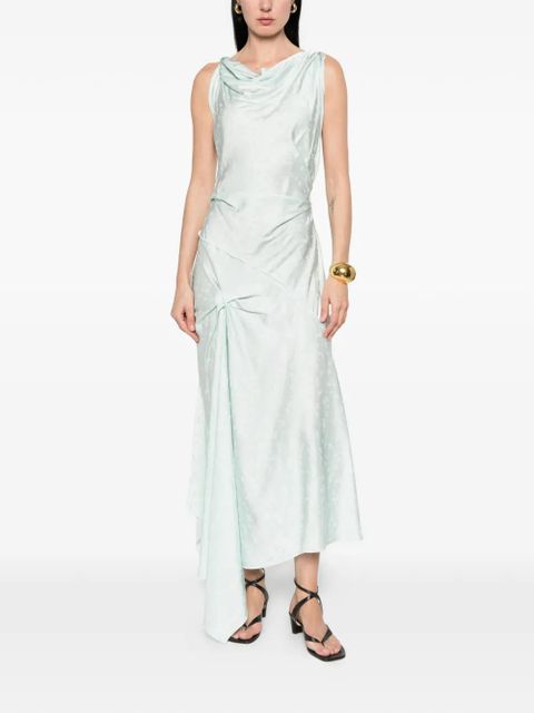 Victoria Beckham cowl-neck drape-detail midi dress - Green - zdjęcie produktu nr 2