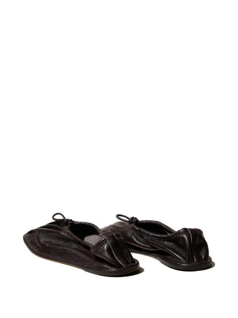 Hereu Puntera pleated ballet flats - Brown