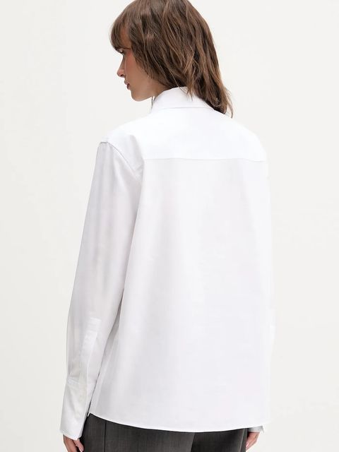 HUGO koszula bawełniana Erselia damska kolor biały regular z kołnierzykiem klasycznym 50556398 - zdjęcie produktu nr 2