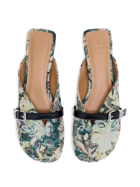 GANNI tapestry kitten heeled mules - Green - zdjęcie produktu nr 2