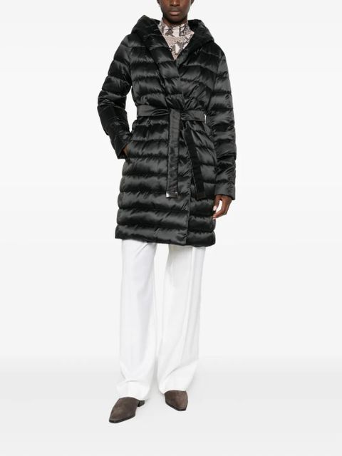 Max Mara hooded quilted coat - Black