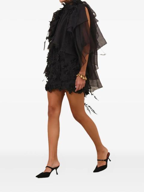 ZIMMERMANN ruffle-applique mini dress - Black - zdjęcie produktu nr 2