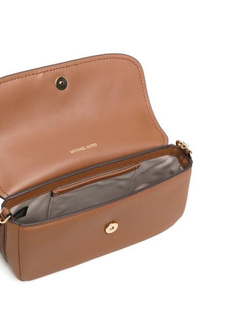 Michael Kors small Nolita logo-plaque pebbled-leather cross body bag - Neutrals