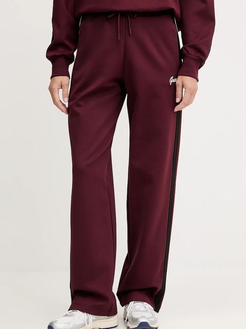 Guess spodnie dresowe FABIA damskie kolor bordowy z aplikacją V5BB24 KCX22 - zdjęcie produktu nr 1