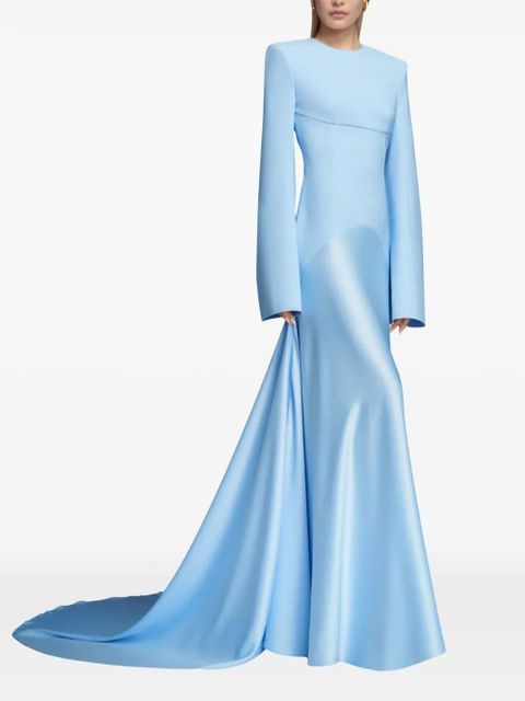 Solace London Claudine flared-sleeve maxi dress - Blue