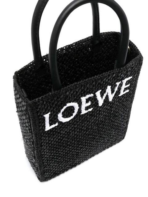LOEWE A5 raffia tote bag - Black
