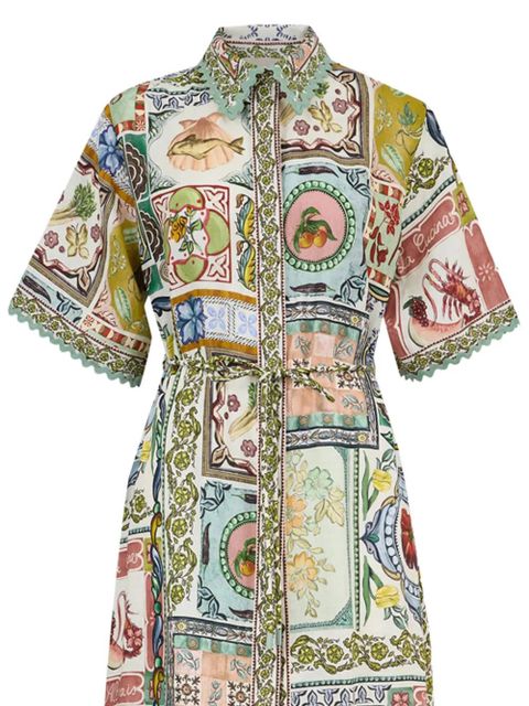 ALEMAIS Tommasina scalloped midi shirt dress - Green