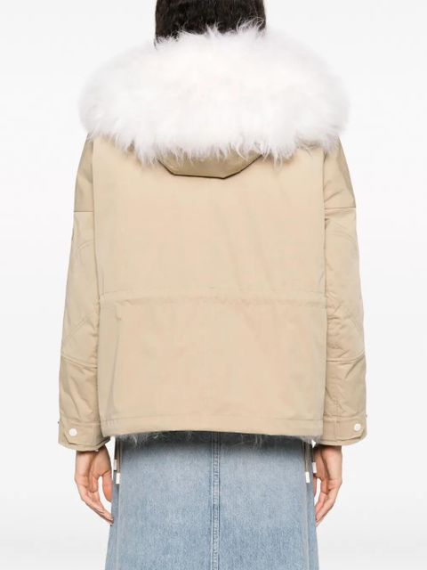 Yves Salomon reversible hooded cropped parka - Neutrals