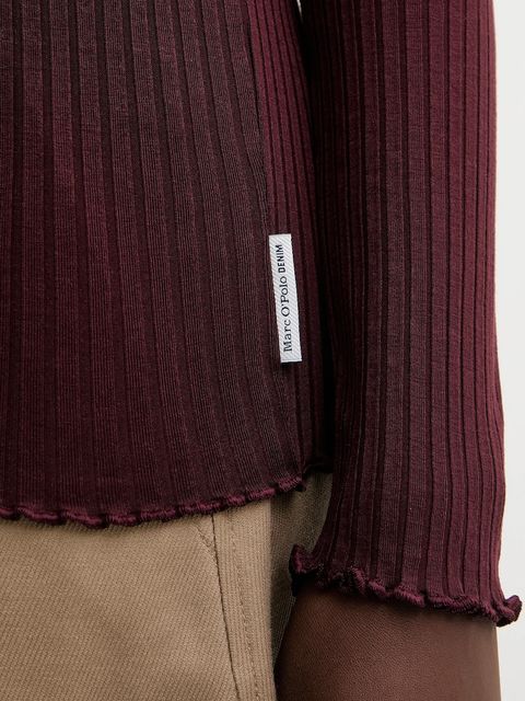 Marc O'Polo longsleeve kolor bordowy z półgolfem 5000007536