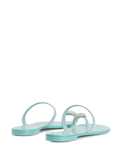 Giuseppe Zanotti crystal-embellished flat sandals - Blue - zdjęcie produktu nr 2