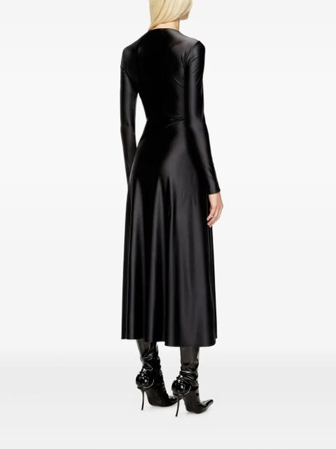 Diesel D-Iamo twist-neck long-sleeve midi dress - Black