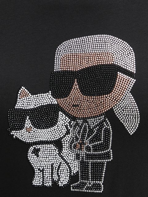 Karl Lagerfeld t-shirt bawełniany IKON RS damski kolor czarny A1W17131