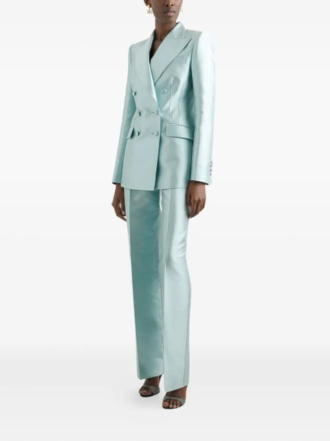 Dolce & Gabbana double-breasted satin blazer - Blue