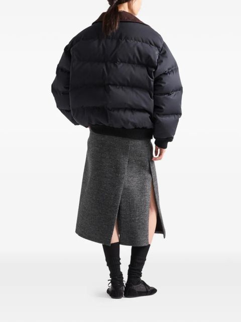 Prada medium-weight compact poplin down jacket - Blue