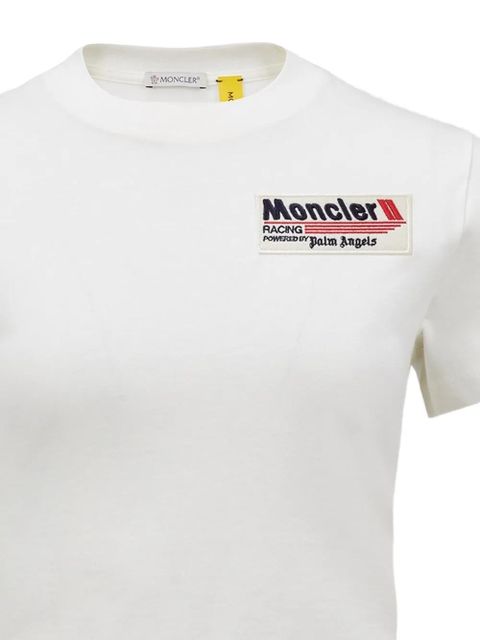 Moncler X Palm Angels logo-patch cropped T-shirt - White - zdjęcie produktu nr 2