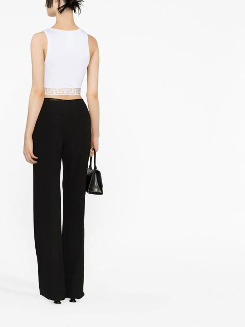 Versace Greca Border crop top - White