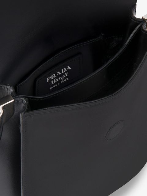 Prada logo plaque shoulder bag - Black