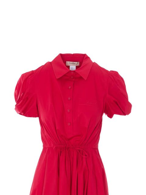 TWINSET balloon-sleeve midi dress - Red