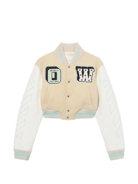 Off-White graffiti varsity jacket - Neutrals - zdjęcie produktu nr 1