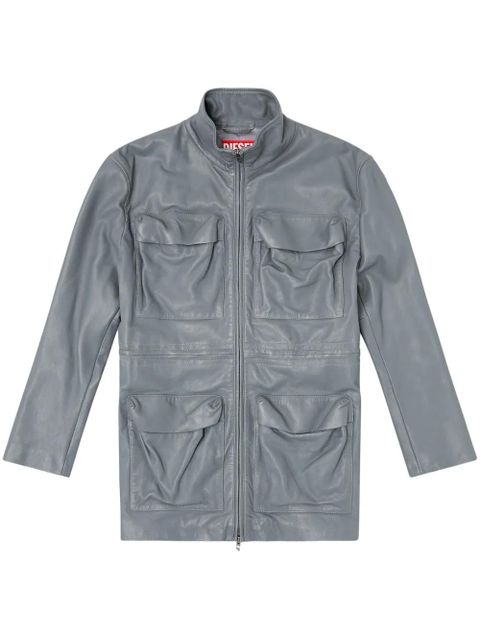 Diesel L-Wen leather jacket - Grey - zdjęcie produktu nr 1