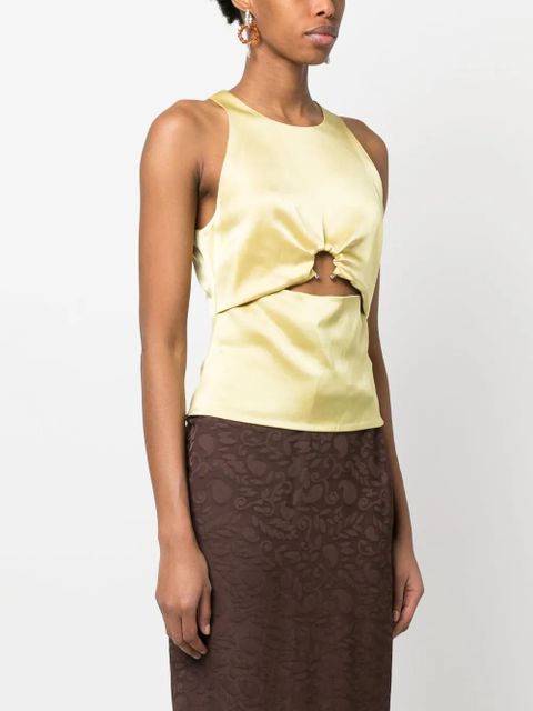 Nanushka cut-out sleeveless satin top - Yellow