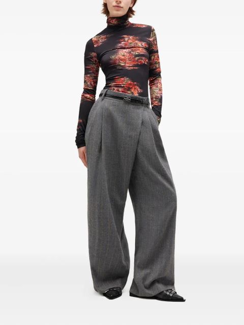 GANNI pinstripe pleated trousers - Grey - zdjęcie produktu nr 2