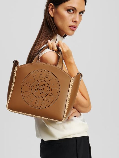 Karl Lagerfeld torebka skórzana kolor brązowy A2W30014