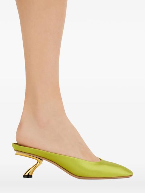 Ferragamo S-shaped heeled mules - Green