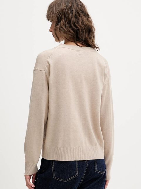 Guess Jeans kardigan z domieszką wełny kolor beżowy lekki W4BR16 Z3HO2