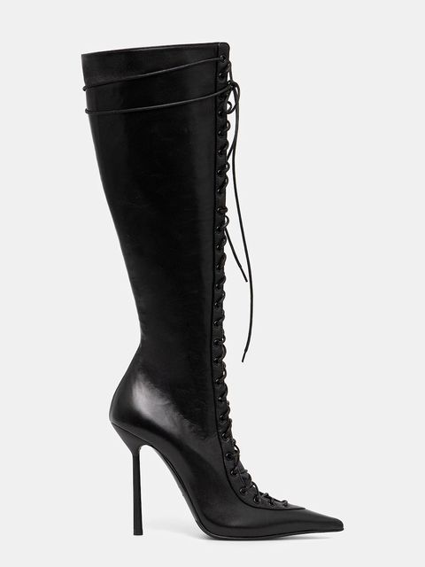 Le Silla kozaki skórzane Stivale Colette damskie kolor czarny na szpilce 4251B100MBPPNEM377 - zdjęcie produktu nr 2