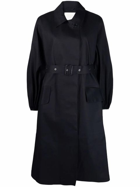 Cecilie Bahnsen Helen belted puff-sleeve trench coat - Black - zdjęcie produktu nr 1