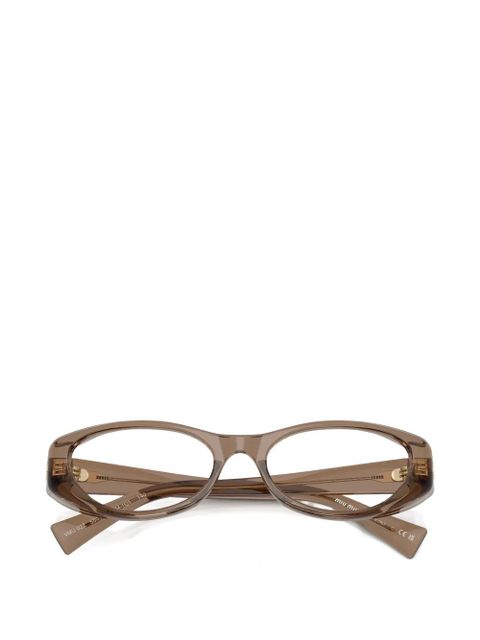 Miu Miu Eyewear oval-frame glasses - Brown