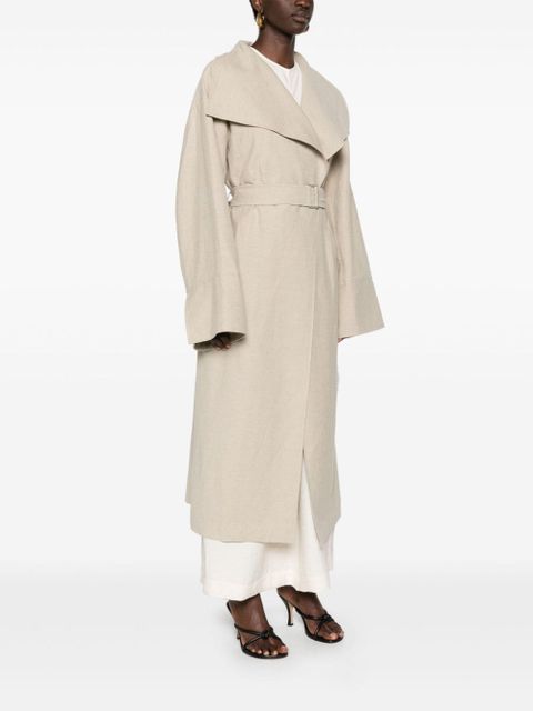 TOTEME Signature linen-blend midi coat - Neutrals