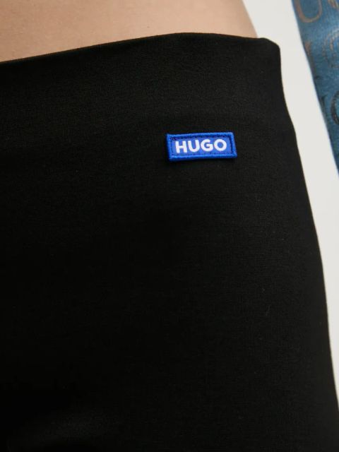 HUGO Blue spodnie damskie kolor czarny dzwony high waist 50531189